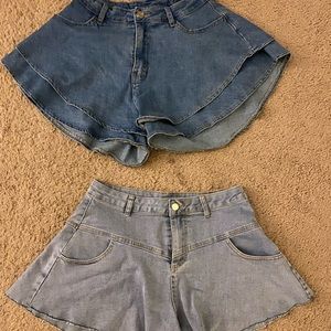 SHEIN flared Jean shorts size M